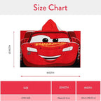 Cars Boys Towel, Lightning McQueen Swimming Towels for Kids, Wearable Bath Towels, Wrap Beach Towel, Red One Size