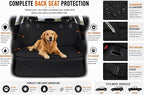 Dog Car Seat Cover for Back Seat - 100% Waterproof Hammock with Side Flaps, Non-Slip Pet Seat Protector, Scratch Resistant Heavy Duty Oxford Fabric, Fits Cars, Trucks & SUVs