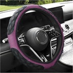 Car Steering Wheel Cover, 15-Inch Non-Slip Leather Steering Wheel Protector, Universal Soft Cover Mat For Car Truck SUV, Interior Car Accessories (Purple)