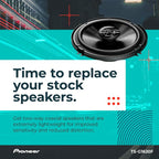 G-Series TS-G1620F 6.5” 2-Way Speakers (Pair) – 300W Max, Balanced Sound + Smooth Treble, Great Stock Replacement, High-Efficiency Speaker Designed for OEM Power