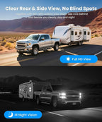 RV Backup Camera Wireless System: Left/Right Side Cameras | Adjustable Angle IR Night Vision, IP69K Waterproof, Works Only with WF1, for Class A/B/C Motorhome, 5th Wheel, Travel Trailer