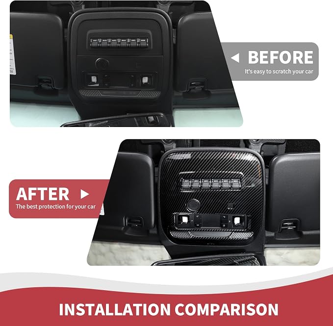 for Bronco Front Reading Light Panel Trim Cover Compatible with 2021-2025 Ford Bronco Carbon Fiber Interior Accessories 2-Door 4-Door (with AUX Switches)