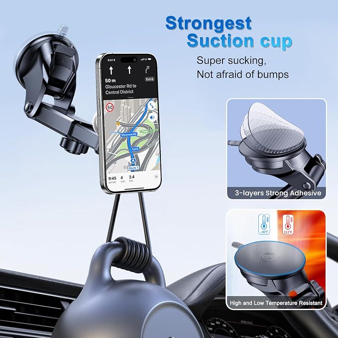 for Pop Socket Car Mount, Suction Cup Socket Grip Holder for Car with Strong 3M Sticky Adhesive, Dashboard Windshield Car Phone Holder Works for Popsocket, Fits All Smartphones with Pop Grip