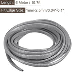 U Channel Edge Trim, 19.7ft Length Rubber Guard Seal Strip Edge Protector Fit for 1-2.5mm Edge, (15/64" W x 25/64" H) Gray