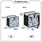 Car Trash Can Organizer Bin with Adjustable Strap for Back Front Seat Console Waterproof Leakproof Collapsible Portable 11 Inch Chinese Style Cornflower