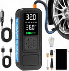 Y34 Tire Inflator Portable Air Compressor,4X Faster Inflation,8000mAh Cordless/12V DC 150PSI Air Pump with Digital Pressure Gauge for Car,Motorcycle,Bike,Ball Gifts for Him