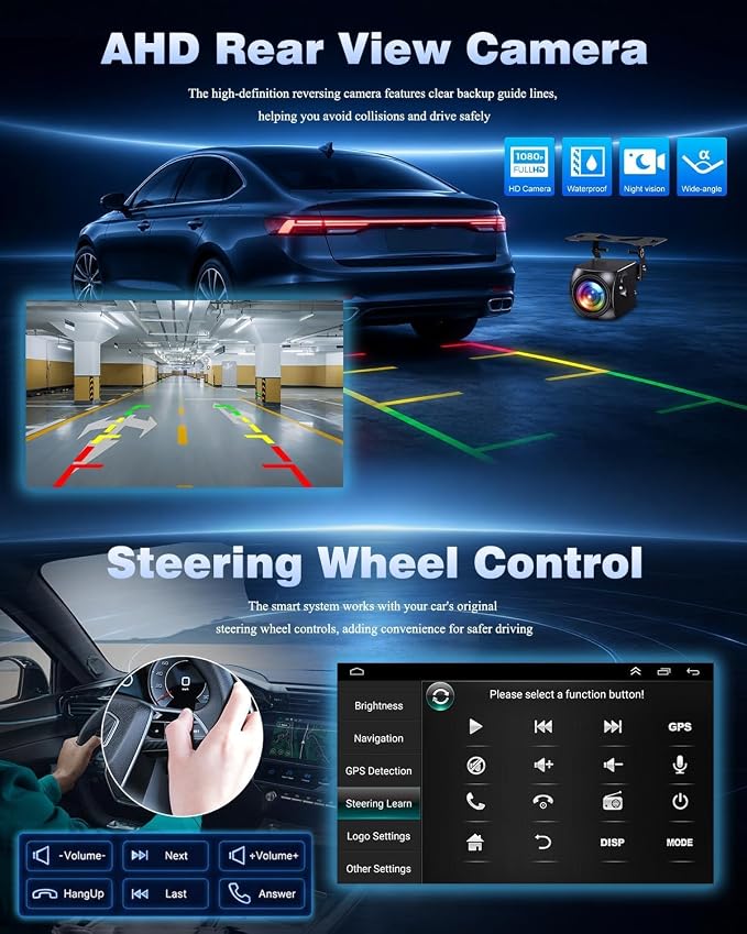 Upgrade Car Radio Stereo for Jeep Grand Cherokee 2011-2013 for Dodge Durango 2011-2013, 7" Touch Screen Stereo with Wireless Carplay/Android Auto 2+32GB EQ DSP Bluetooth FM Radio and HD Backup Camera
