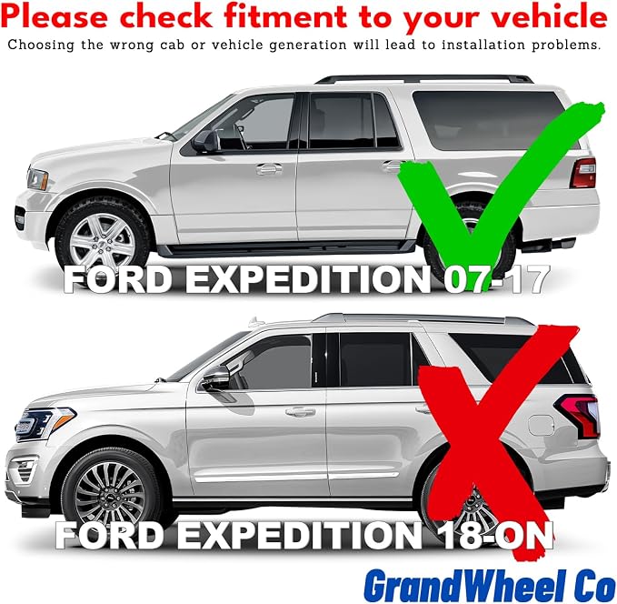 GrandWheel Window Deflectors Smoke Tinted in-Channel Side Window Vent Visor Deflectors Rain Guards Compatible with Expedition 2007-2017 - 4pcs. GW0876