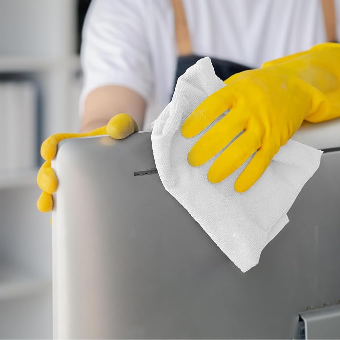 Microfiber Cleaning Cloths (Value Pack of 12) - Size 12 x 12 Inches, Highly Absorbent Cleaning Rags, Lint Free, Reusable and Washable, Microfiber Towels for Cars