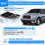 Windshield Cover for Ice and Snow,Heavy-Duty 600D Waterproof Windshield Snow Cover With 2 Mirror Covers, All-Weather Magnetic Frost Guard Winter Car Snow Cover Fit Car, Truck, Suv,Van (77" X 47")