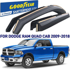 Goodyear Shatterproof in-Channel Window Deflectors for Trucks Dodge RAM 1500 2009-2018 Quad Cab, Rain Guards, Window Visors for Cars, Vent Deflector, Truck Accessories, 4 pcs- GY003421LPf