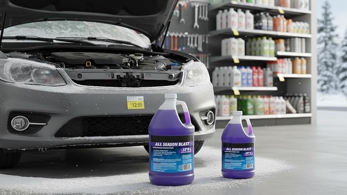 (6 Gallons) - All Season Blast Windshield Washer Fluid, -35°F Protection, Purple, 1 Gallon Jug, Ready to Use (6 GALLONS, Purple All Season Blast -35°F)