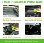 3PCS Clear Vision Windshield Cleaner, Automotive Oil Film Cleaning Brush for Car Windows, Windshield Oil Film Remover for Car,Truck,RV Windows and All Glass Surfaces
