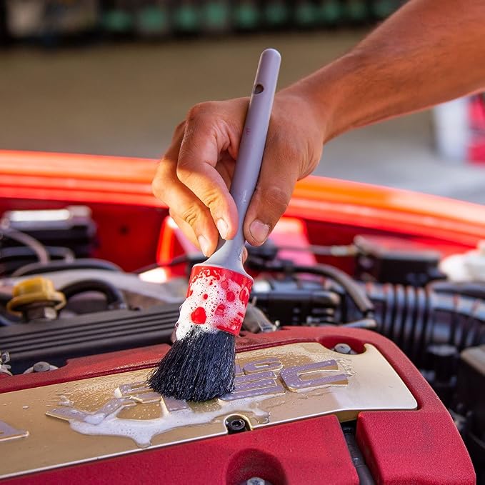 All in the Details Exterior Detailing Brushes - 3-Piece Soft Scratch-Free Brushes for Wheels, Bumpers, Grilles, Badging & Tight Exterior Gaps on Cars, Trucks, SUVs & More