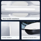 4Pcs Reflective Car Door Handle Bowl Sticker, Car Door Handle Protective Sticker Anti-Scratch, Scratch Collision Protection Guard Universal for SUV Truck RV, Auto Exterior Decor (White-3)
