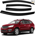 Traverse Rain Guards - Window Visors for Chevrolet Chevy Traverse 2009-2017, Outside-Mount Tape-On Side Window Wind Deflectors for Traverse Accessories, Vent Visors Shades Rainproof Black 4PCS