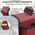 Car Window Armrest Storage Box, Comfortable Leather Vehicle Door Side Arm Rest Pad Organizer Bag, Multi-Function Automotive Window Armrest Storage Pocket, Universal for SUV Van Truck (Red)