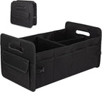 Car Trunk Organizer, Car Organizers and Storage Collapsible Multi Compartment Container Box, Adjustable Car Accessories for SUV Sedan Truck, Large Size, Black