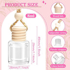 Car Air Freshener - Pink Sparkle Champagne Fragrance, 6 Pack Long Lasting Essential Oil Fragrance Diffuser, Hanging Cute Automotive Perfumes Interior Decor, Pink Car Accessories for Women & Men