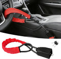 Car Steering Wheel Lock, Reliable Club Steering Wheel Lock Anti-Theft Device with 3 Keys, Max 17 Inch Length, Fits Most Vehicles, Trucks, SUVs, Vans, Golf Car Security Device - Red
