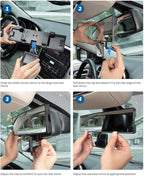 Car Rear View Mirror with Baby Mirror, Universal 11 Inch Panoramic Convex Rearview, Clip-On Wide Angle Rear View Reduce Blind Spot Effectively for Car and Can Keep an Eye on the Back Seat