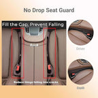 Car Seat Gap Filler, 2-Pack No-Drop Seat Side Gap Seam Filler Organizer with Phone Holder, Seat Gap Fillers for All Cars, Prevents Items from Falling, Easy to iInstall (Beige)