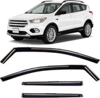 in-Channel Incredibly Durable Rain Guards for Ford Escape 2013-2019, Original Window Deflectors, Vent Deflector, Vent Window Visors, Dark Smoke Car Accessories, 4 pcs - 613289