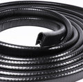 Black Edge Trim U-Channel Rubber Weatherstrip with Metal 1/2" X 3/8" - Fit Gap 3/64" to1/4 Car Door Edge Sealing Strip, PVC Weather Stripping Metal Edge Protector - 15Foot