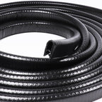 Black Edge Trim 1/2" X 3/8" U-Channel Rubber Weatherstrip with Metal Fit Gap 3/64" to1/4 Car Door Edge Sealing Strip, PVC Weather Stripping Metal Edge Protector - 10Foot
