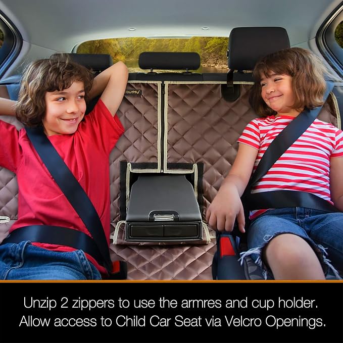 Car Seat Cover Waterproof Back Seat Cover for Kids and Dogs Without Smell Heavy Duty and Nonslip Rear Seat Protector Non Stick Fur Bench Seat Cover for SUV Van Easy to Install Machine Washable