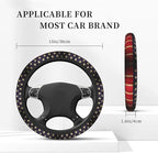 Car Steering Wheel Cover with Anti-Slip Lining, Universal 15 inch Wheel Cover, Fashion Car Interior Accessories for Women Men - Vintage American Flag