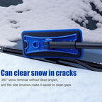 36" Car 3-in-1 Snow Brush, Detachable Extendable Vehicle Windshield Ice Frost Scraper with Ergonomic Foam Grip Handle, Automotive Snow Removal Tools, Universal for SUV RV Truck (Blue) | Detachable Extendable Vehicle Windshield Ice Frost Scraper with Er...