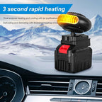 Portable Car Heater, USB Cordless Rechargeable Fast Heating Car Defroster with 2 Battery, Anti Tip USB Space Heater Windshield Defroster for Trucks, SUV, Outdoor Construction