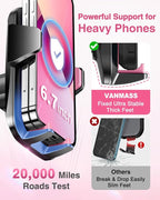 【85+LBS Strongest Suction & Military-Grade Ultimate Car Phone Mount【Patent & Safety Certs】 Cell Phone Holder for Dash Windshield Vent for iPhone 17 Pro Max Automobile Accessory Kits,Light Pink