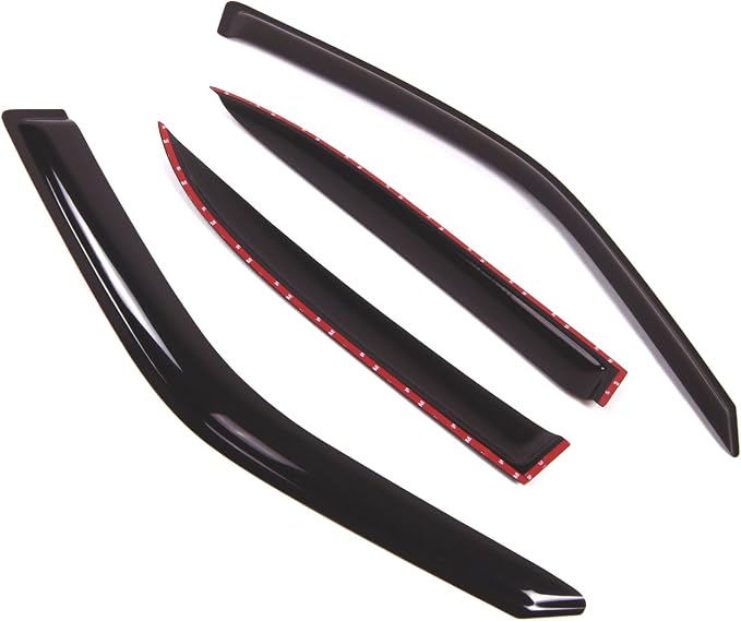 WD2-494 Dark Smoke 4 Pcs Set Window Visor (Outside Mount) Deflector Rain Guard Compatible with 1988-1996 BMW 525i 535i