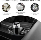 Car Trash Can with Lid, Diamond Design Leakproof Vehicle Cup Holder Garbage Can, Waterproof Trash Bin Mini Portable Garbage Organizer for Cars Homes Offices Bedrooms (Silver)