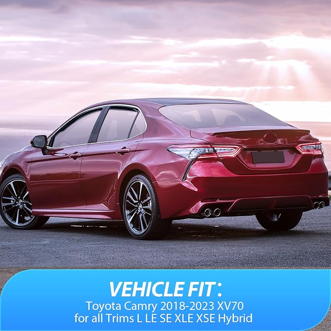 in Channel Window Rain Guards for Toyota Camry 2018 2019 2020 2021 2022 2023 2024 Vent Window Visors, Window Deflectors-4PCS