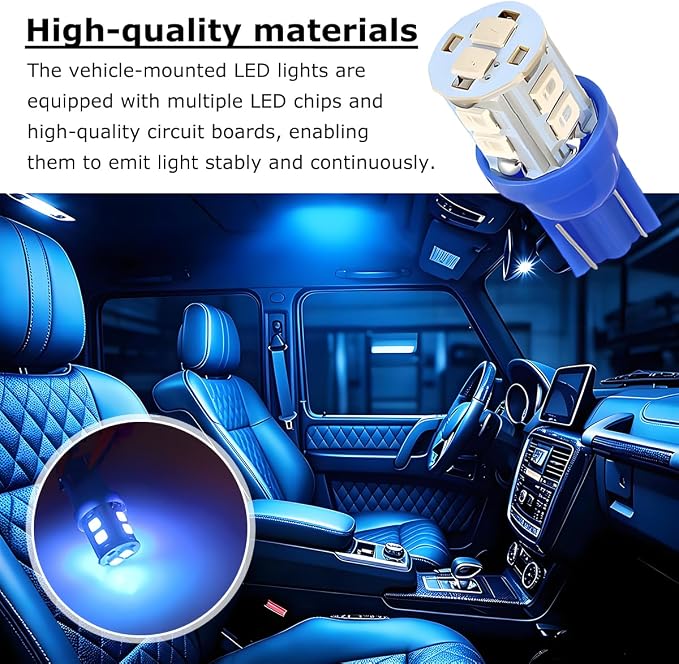 24PCS LED Interior Car Lights, T10 31mm 41mm Dome Bulb Kit, Blue | 194 168 2825 DE3175 578 sockets, alloy PCB, output for map trunk license tag, plug in, automotive accessories