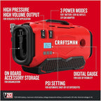 V20 Tire Inflator Portable Air Compressor, Car Air Pump, 3 Modes Tire Pump: Cordless, 120V Corded, and 12V Car Adapter, Battery Sold Separately (CMCE520B)
