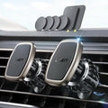 2-Pack Magnetic Phone Holder for Car: 6 Military Magnets, Gold Vent Phone Mount