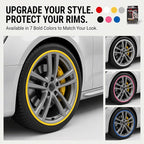 Rim Protector Kit for Car Wheels – Alloy Wheel Guard Strip Kit Fits up to 21" Rims | Set of 4 Rim Protectors | Easy to Install Curb Rash Defense for Rims (White)
