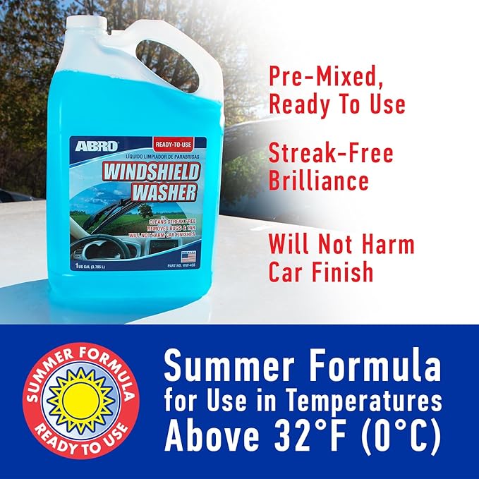 Car Windshield Cleaner Ready to Use Formula - 1 Gallon, Pre-Mixed, Delivers Streak-Free Cleanliness, Removes Bugs & Tar