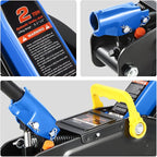 DNA Motoring Low Profile Hydraulic Trolley Service/Floor Jack, 2 Ton (4000 lbs) Capacity, Lifting Range 5.1"-13", Blue, TOOLS-00474