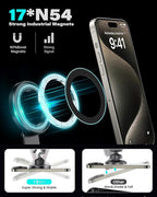 for Magsafe CD Phone Holder for Car [17 Strong Magnets] Magnetic CD Player Phone Mount, Hollow Socket CD Slot Phone Mount for iPhone 17 16 15 14 13 12 Series Pop Grip Ring Holder Magsafe Case
