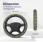 Dark Cottagecore Botanical Steering Wheel Cover, Non-Slip Polyester Wheel Grip, Universal 15 Inch Car Accessory