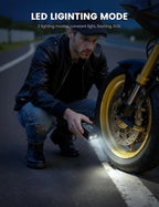 Car Tire Inflator Portable Air Compressor - [4X Faster][150 PSI] Bike Air Pump, Rechargeable Battery, Pressure Gauge Display, LED Light, Automatic Car Cordless Pump for Motorcycle, Bike, Ball