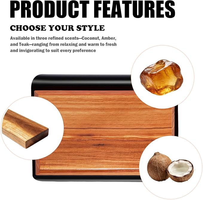 Wood Car Air Freshener,Magnetic Wood Car Fresheners Long Lasting for Absorbing Unpleasant Smells,Reusable Wooden Cars Freshener Cars Interior Accessories for Truck & SUVs (Coconut)