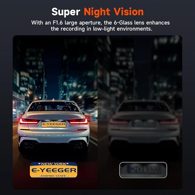 Dash Cam Front and Rear, 4K+1080P Dual Channel Dash Camera for Cars with Night Vision, Mini Car Camera with 1.97” IPS Screen, G-Sensor, 24H Parking Mode, Loop Recording 32GB Card Included