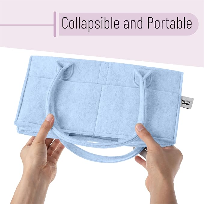 Mr. Pen- Baby Diaper Caddy Organizer, Sky Bliss | Nursery Storage Bin and Car Organizer for Diapers and Baby Wipes