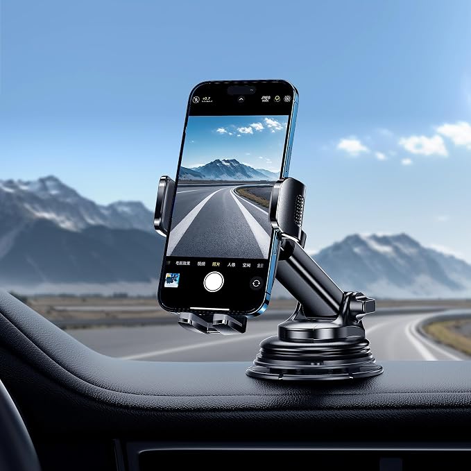 Car Phone Holder Mount Phone Mount for Car Windshield Dashboard Air Vent Universal Hands Free Automobile Cell Phone Holder Fit for iPhone Smartphone Camera Mounts